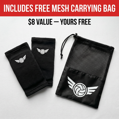 B&M volleyball elbow pads pair with mesh carry bag included