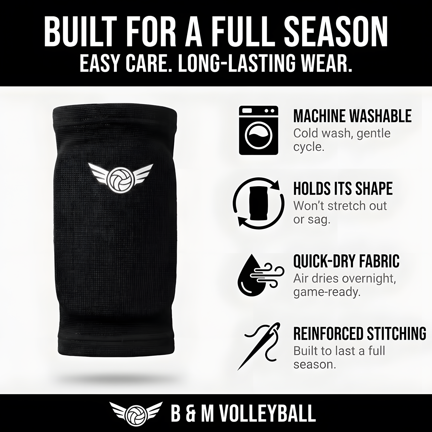 Machine washable volleyball elbow pads - durable for full season use