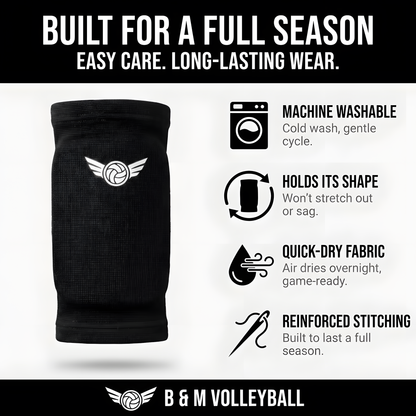 Machine washable volleyball elbow pads - durable for full season use